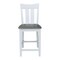 International Concepts Ava Solid Wood Counter Height Bar Stool - 24" Seat Height - White/Heather Gray S05-132 - alternate 5